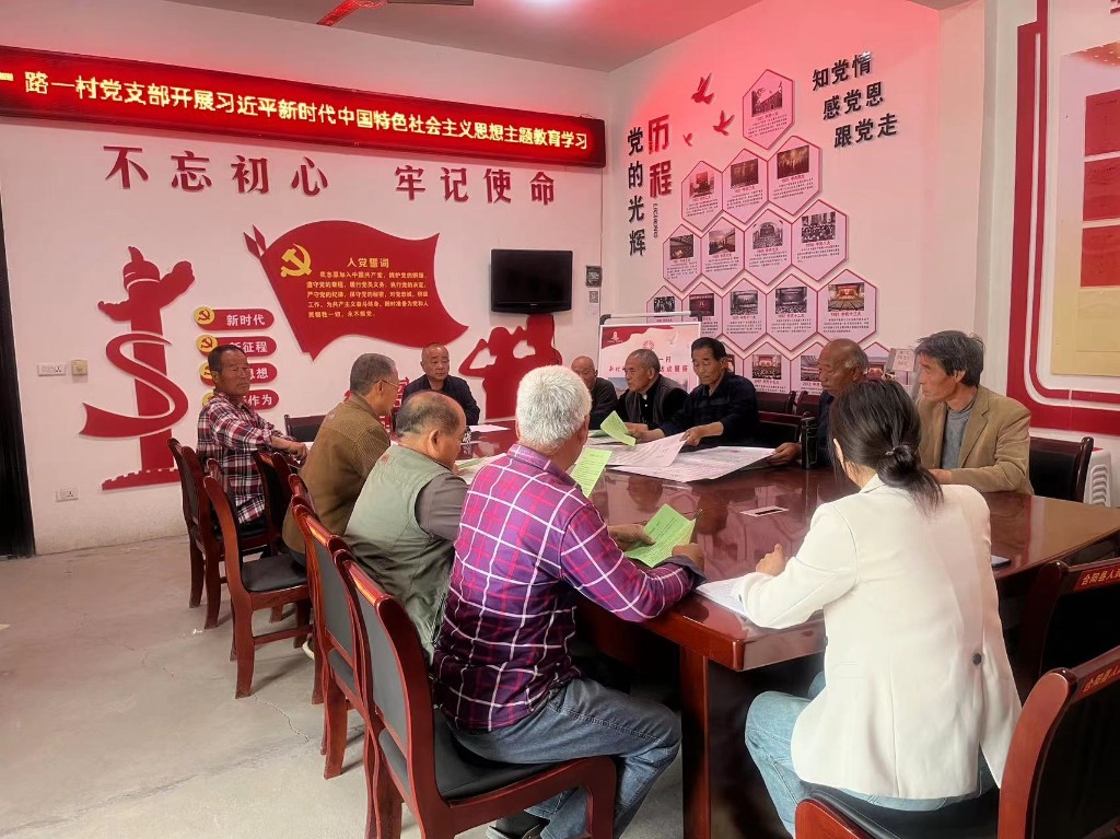 路一村党支部开展习近平新时代中国特色社会主义思想主题教育学习